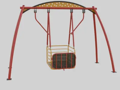 Playground Handicapped Chair Swing - 01 Low-poly 3D model