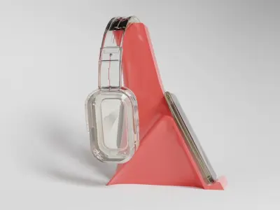 phone and headphone holder 3D print model