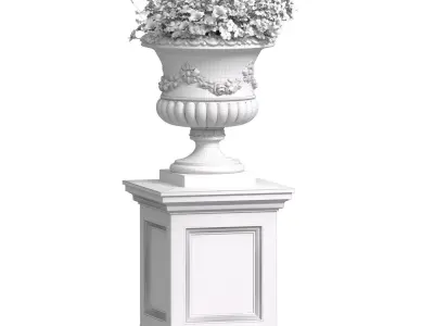 Flower Petunia purple in a classic vase for decorating 3D model