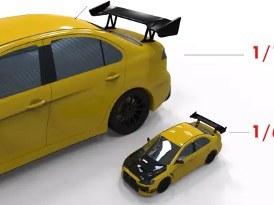 Voltex Spoiler for 1-18 and 1-64 Model Cars 3D print model