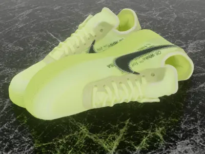 NIKE AIR FORCE 1 LOW VOLT YELLOW 3D SHOES Low-poly 3D model