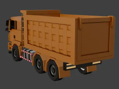 Truck mercedes benz dump Low-poly 3D model