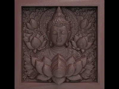 Buddha wall decor 3  3D print model