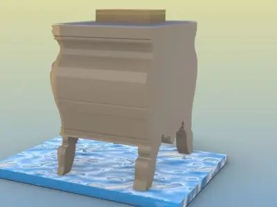 bedside table design STL  3D model