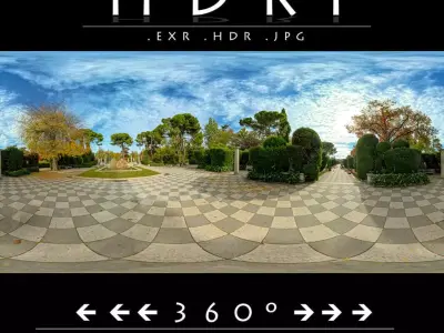 HDRI 020 Elegant Formal Garden  Low-poly 3D model