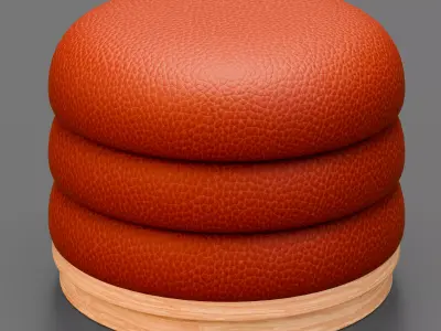 Luxury Round Pouf  3D model