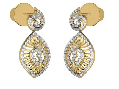 Women Earrings 3dm STL FBX OBJ Render Details 3D print model