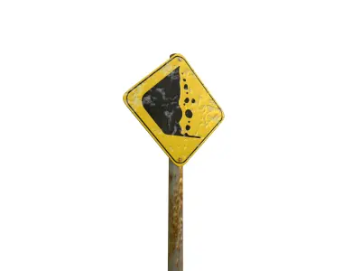 Falling Rocks In Roads Area Warning 3D model