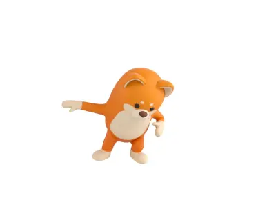 Rigged Shiba Dog Character 3D model