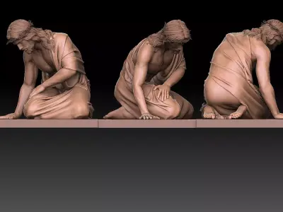 Jesus Christ Fallen and Suffering  3D print model