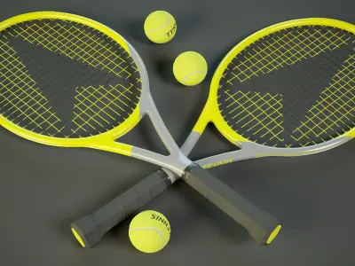 Tennis Racket PBR Low-poly 3D model