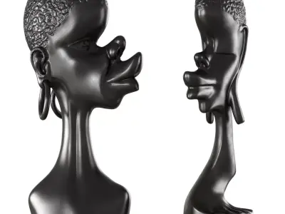 Statue Tete Africaine 3D model