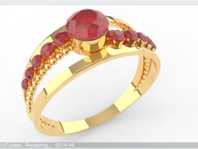 Digital Preciousness Custom-made ring in 3D modeling 3D print model shop