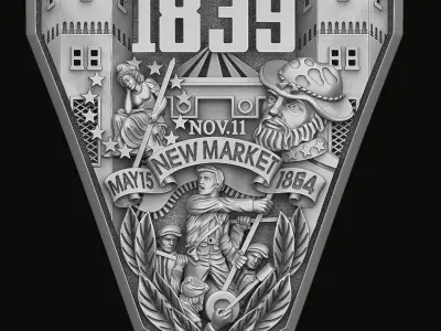 The bas-relief for the ring of the United States 1839 3D print model