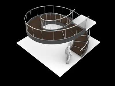 Spiral Staircase v3 Architectural Stairs 360 3D model