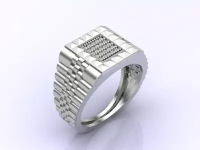 Print Ready STL 3DM  Gents Rings Diamond Men Ring  3D print model 11