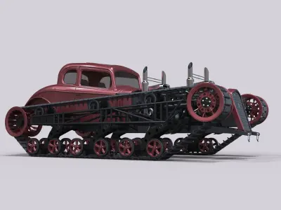 Tracked Hot rod 3D model