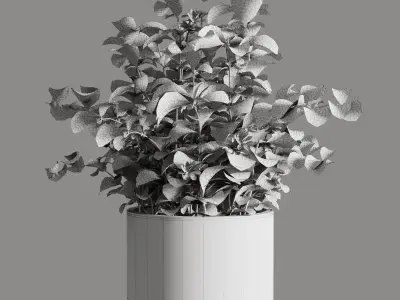 bouquet 04 vase marble 3D model