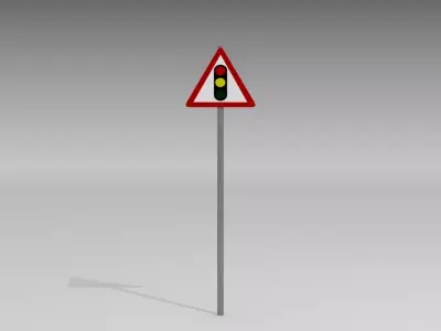 Signal ahead sign 3D model