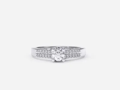 ZDR0171 engagement ring with diamonds 3D print model