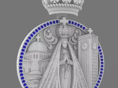 Royal Aparecida Medal pendant 3D print model
