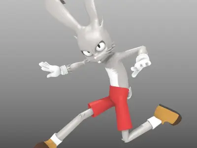 RoyRabbit - Cartoon Animal Character Low-poly 3D model