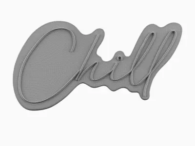 Chill Neon Sign 3D model purchase