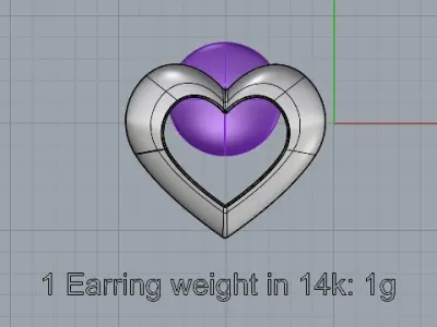 HEART Stud Earrings LOVE GIFT For Valentines Day 3D print model