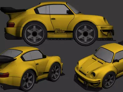 cartoon car vehicle 3d game ready model Low-poly 3D model-015 Low-poly 3D model
