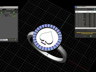 Card spades ring model 606 3D print model