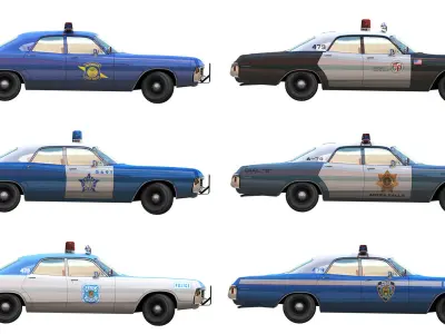 Dodge Polara police car Low-poly 3D model