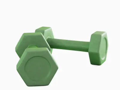 Small Rubber Dumbbell 05 3D model