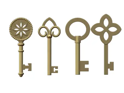 Mix of 12 Key pendants and charms 3D print model