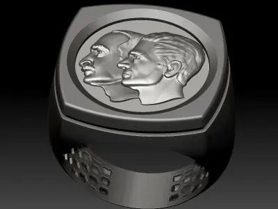 Reza and Mohammad Reza pahlavi Ring 3D Model 3D print model