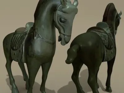 Horse Statuette R 3D model