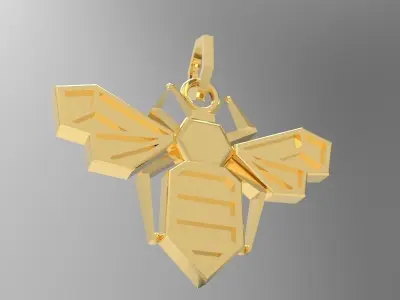 bee pendant enamel 3D print model