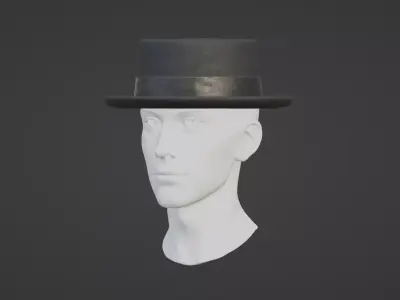 Top Hat Game-Ready 3D Model Low-poly 3D model