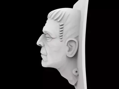 Frankenstein Relief Plate 3D Printable Model 3D print model