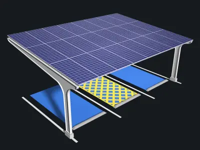 Solar carport for disabled 25U09 3D model