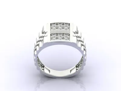 Print Ready STL 3DM  Gents Rings Diamond Men Ring  3D print model 160