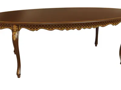 Classic table with inlaid veneer 2400 3D model