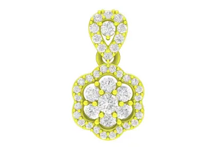 7039 luxury flower diamond women pendant  3D print model