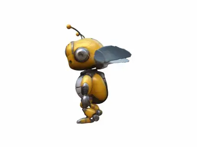  3d Model Metallic Robotic Bee 3D model