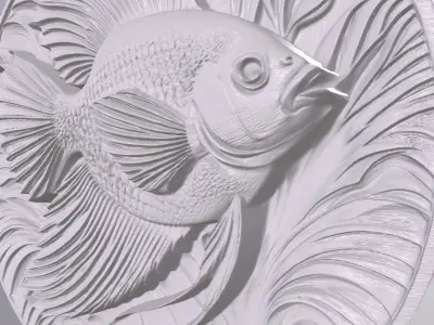 AngelFish 7 basrelief for 3D printing 3D print model