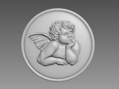 Angel bas-relief Free 3D model