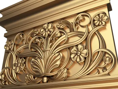 Carved Capital 01201 Low-poly 3D model