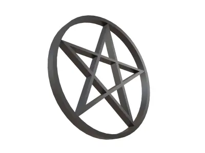 Pentagram Symbol v2 001 Low-poly 3D model