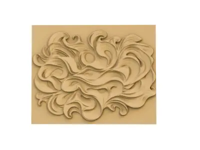 modern panel wall decor set wall relief mural CNC 92 3D model