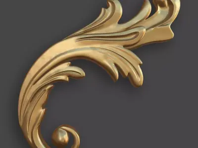 Ornamental Corner Set- Vol05 - Clean Quad Mesh - 4k PBR Textures 3D model