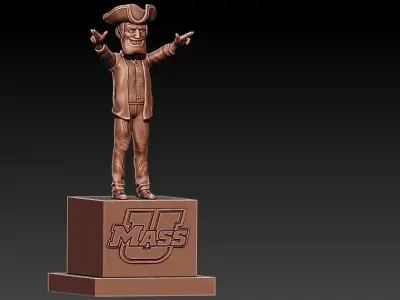 NCAA - UMASS MINUTEMEN FOOTBALL MASCOT STATUE - DECOR 3D print model